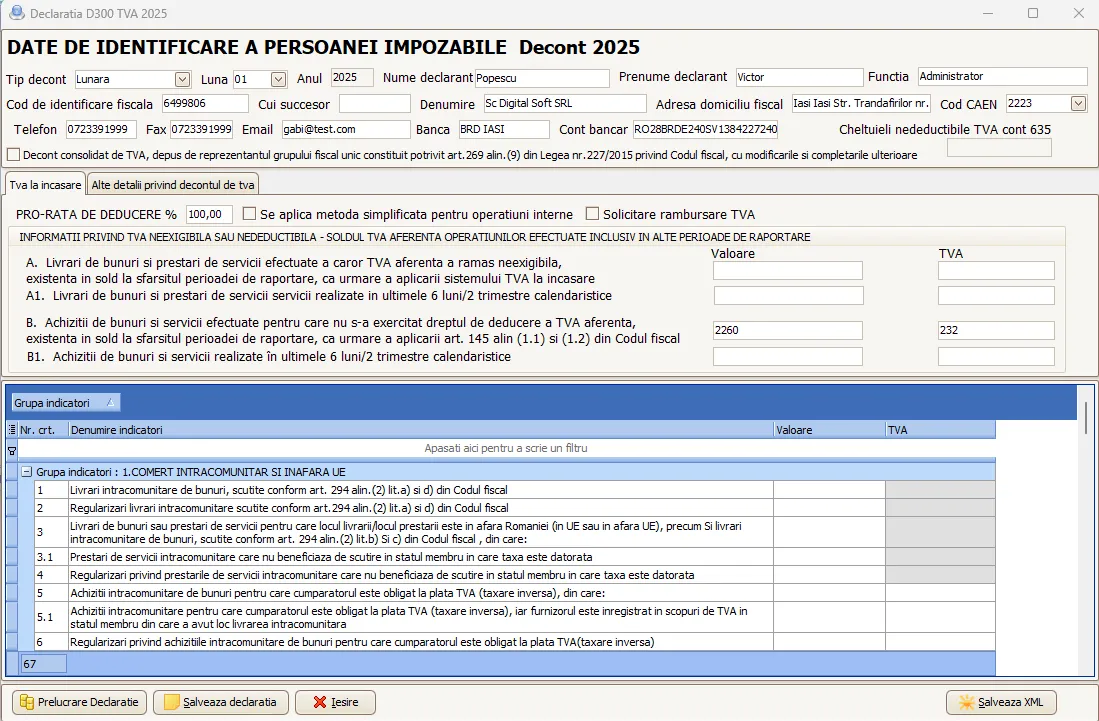 Declarația D300 (decont TVA) în Smartis ERP